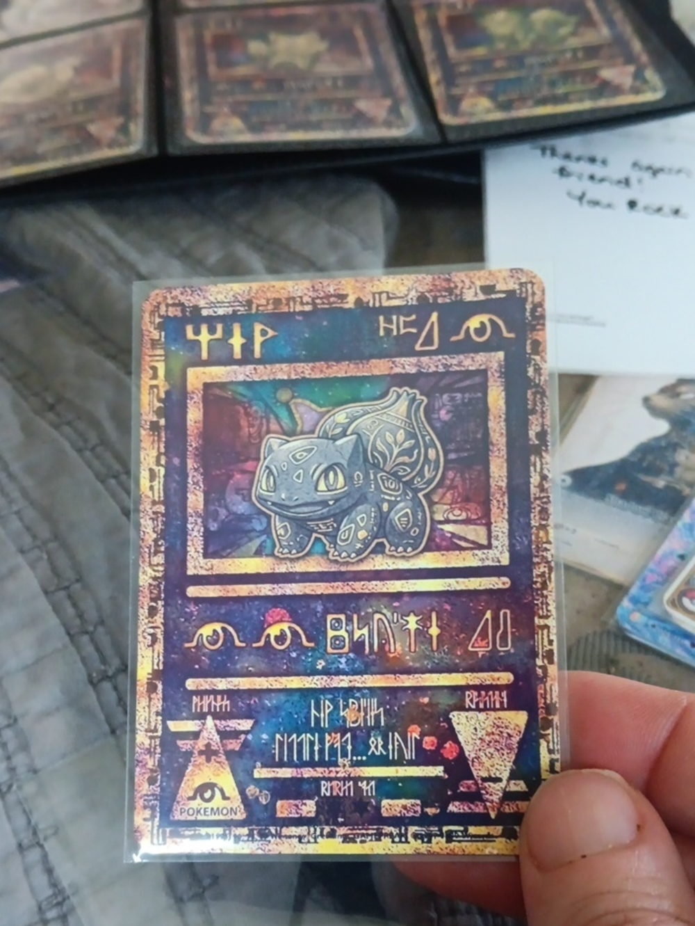 Bulbasaur Decorative Holographic Art Card - Multicolor